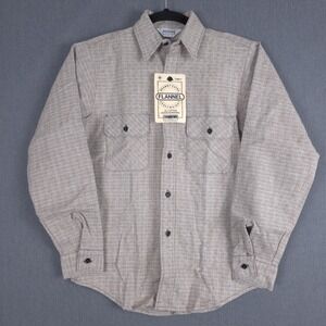 Vintage Five Brothers Heavyweight Flannel Shirt Mens Small Brown Long Sleeve USA